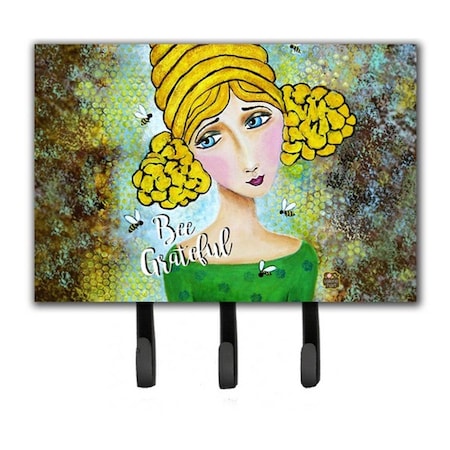 Carolines Treasures Bee Grateful Girl with Beehive Leash or Key Holder, 8 x 1.25 x 8 in. VHA3008TH68